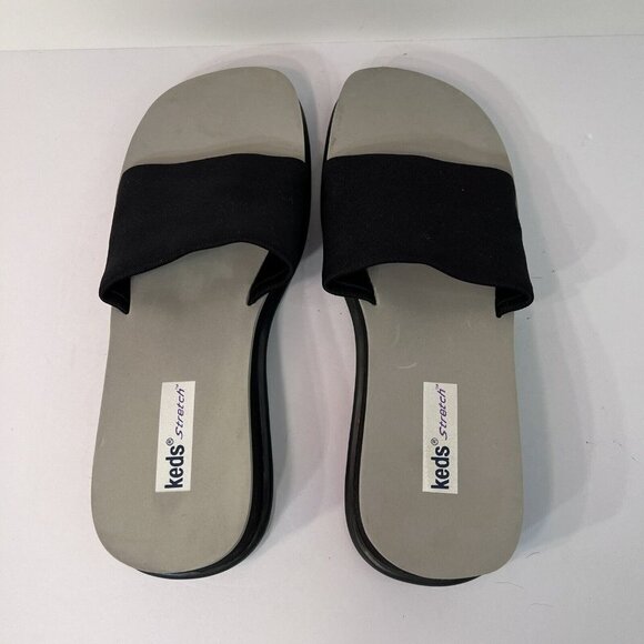Keds Black Stretch Slip-on Slide Sandals Women's Size 9 - Picture 4 of 10